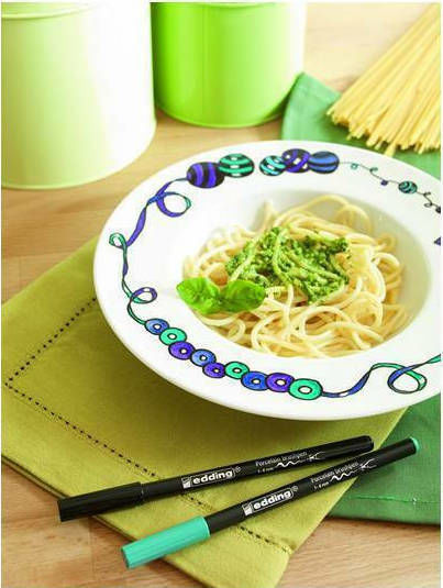 Edding Porcelain Brushpen Cool Markers Set Wash-resistant for Porcelain and Glass Πινέλο 4mm 6pcs