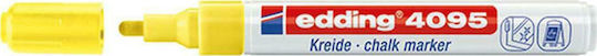 Edding Chalk Marker 4095 Μαρκαδόρος Κίτρινος Μαυροπίνακα Υγρής Κιμωλίας για Γυαλί Φωσφορούχο