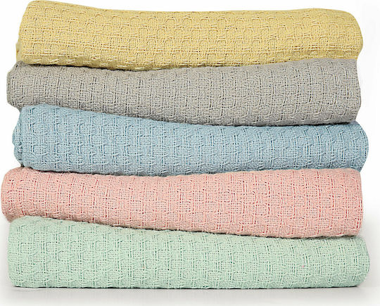 Nef-Nef Homeware Pătură Pătuț Smooth 100% bumbac Galbenă 150x110cm