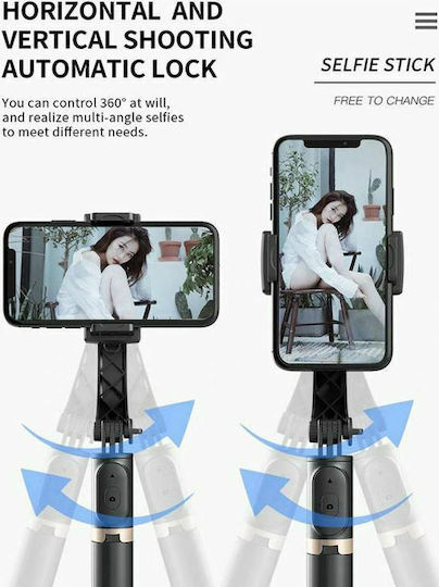 Q08 Selfie Stick Mobile Phone Tripod Bluetooth Black