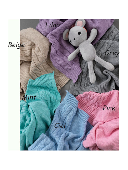 Palamaiki Decke Kinderbett Tail Gestrickt Rosa 110x150cm