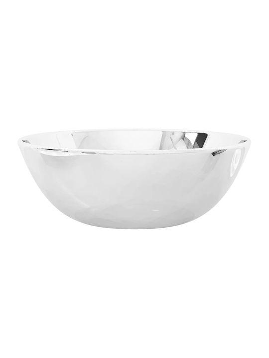 vidaXL Επικαθήμενος Νιπτήρας Κεραμικός 28x28x10cm Ασημί