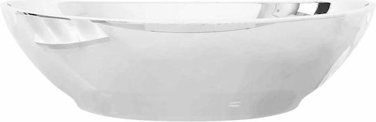 vidaXL Επικαθήμενος Νιπτήρας Κεραμικός 40x33x13.5cm Ασημί