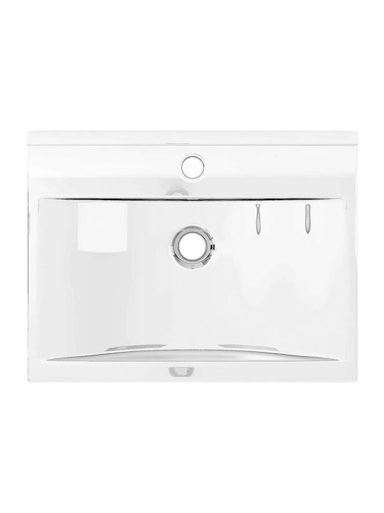 vidaXL Aufgesetztes Waschbecken Keramik 60x46x16cm Silber