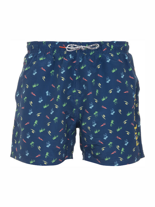 Samuel Men's Swimwear Shorts Navy Blue with Patterns