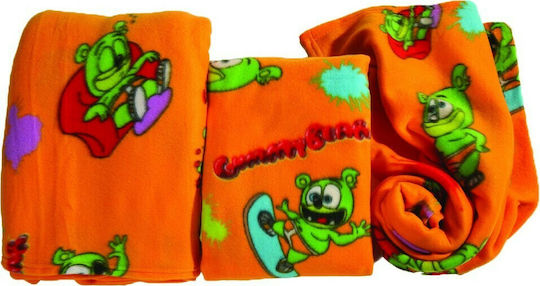 Viopros Одеяло Детско легло Gummy Bear Флийс Оранжев 115x155см.