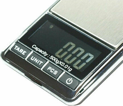 Elektronisch Präzisionswaage mit einer Wiegekapazität von 0.5kg und einer Unterteilung von 0.01gr