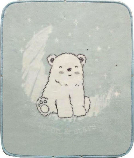 Kikka Boo Blanket Nursery Swaddling Blankets Polar Bear Velvet Blue 80x90cm