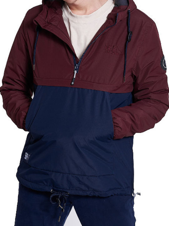 Winter Jacket Navy Blue / Burgundy