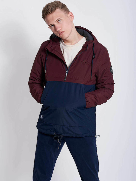 Winter Jacket Navy Blue / Burgundy