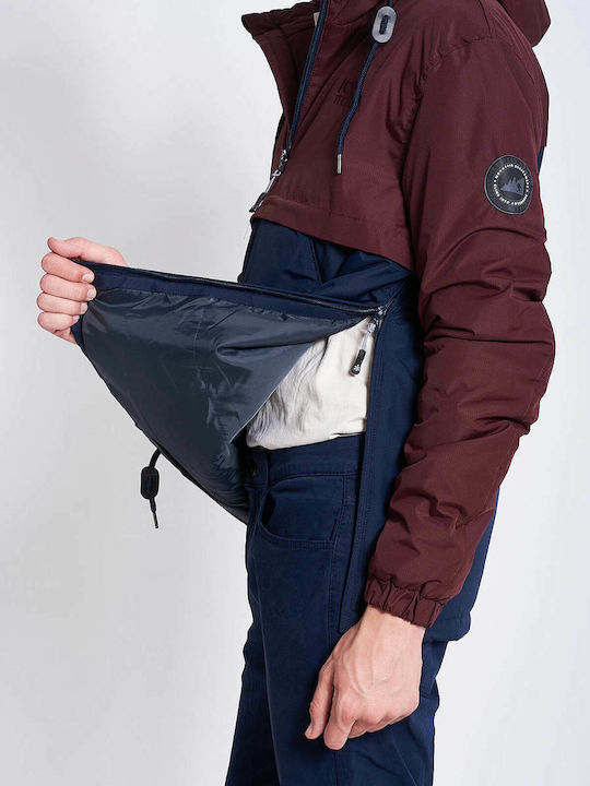 Winter Jacket Navy Blue / Burgundy