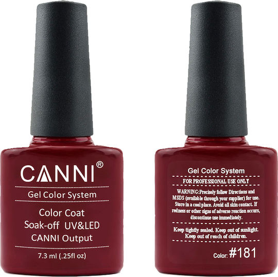 Canni Classic Ημιμόνιμο Βερνίκι Νυχιών 181 Raspberry Red 7.3ml