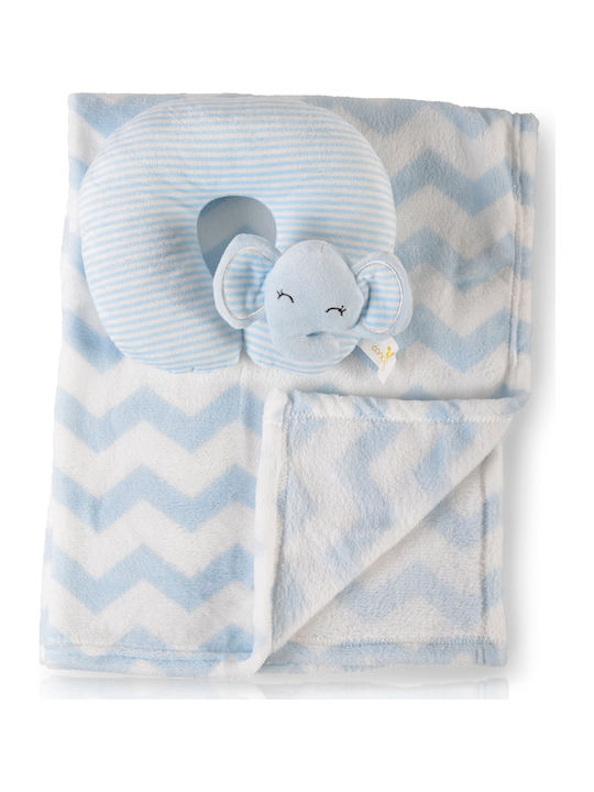 Cangaroo Κουβέρτα Αγκαλιάς & Λίκνου Sammy Fleece Μπλε 75x90εκ. 2τμχ