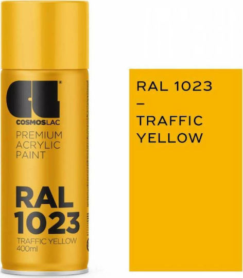 Cosmos Lac Σπρέι Βαφής Premium Acrylic Traffic Yellow RAL 1023 400ml