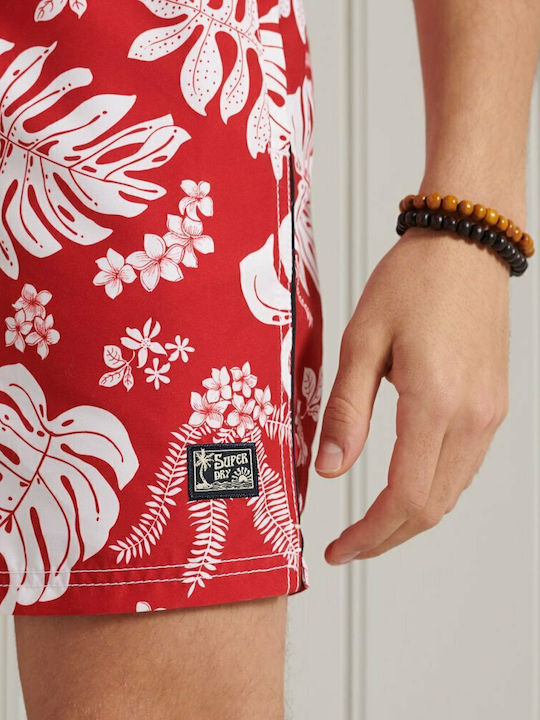HAWAIIAN Herren Badebekleidung Shorts Rot Blumen