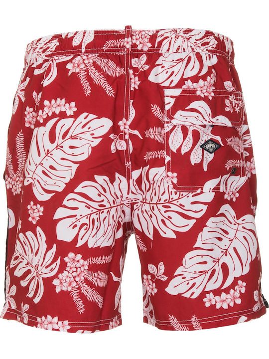 HAWAIIAN Herren Badebekleidung Shorts Rot Blumen