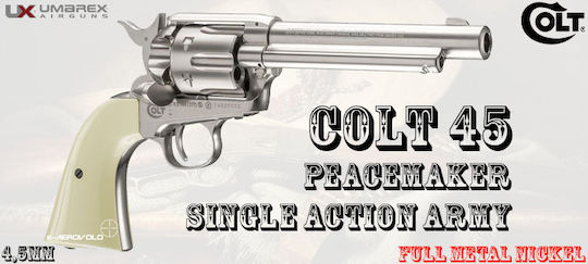 Umarex Аеропистолет CO2 Co2 Colt Single Action Army 45 Nickel 4.5мм