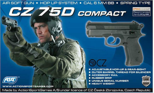 Asg Αεροβόλο Πιστόλι Ελατηρίου CZ 75D Compact 6mm