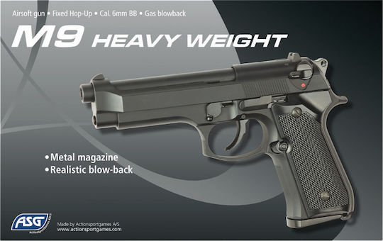 Asg Pistol cu Aer cu Gaz Beretta M9 Recul 6mm