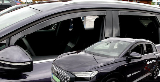 Heko Set of Windbreakers Front and Rear Car Dark Fime for Audi Q4 E-Tron 5D 2021 4pcs