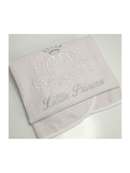 Baby Oliver Decke Kinderbett Little Princess Waffel Rosa 100x140cm