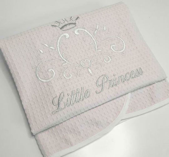 Baby Oliver Κουβέρτα Κούνιας Little Princess Πικέ Ροζ 100x140εκ.