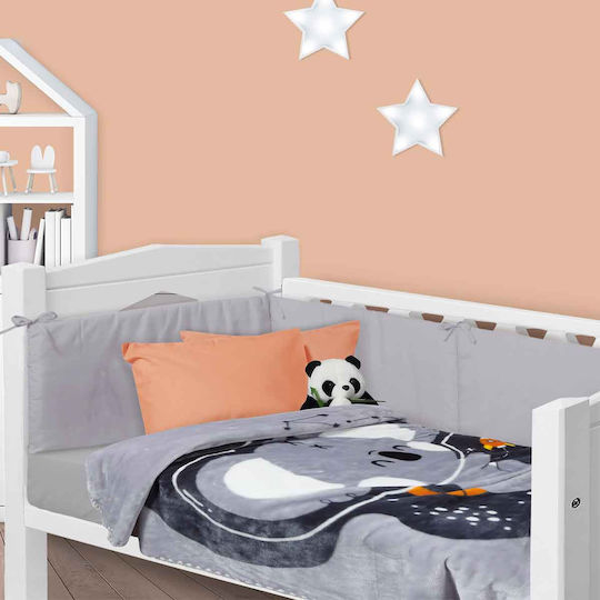 Das Home Blanket Cot Velvet Gray 110x140cm
