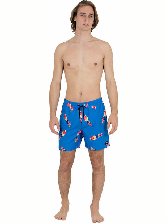 Windansea Volley 17 Men's Swimwear Shorts Blue with Prints