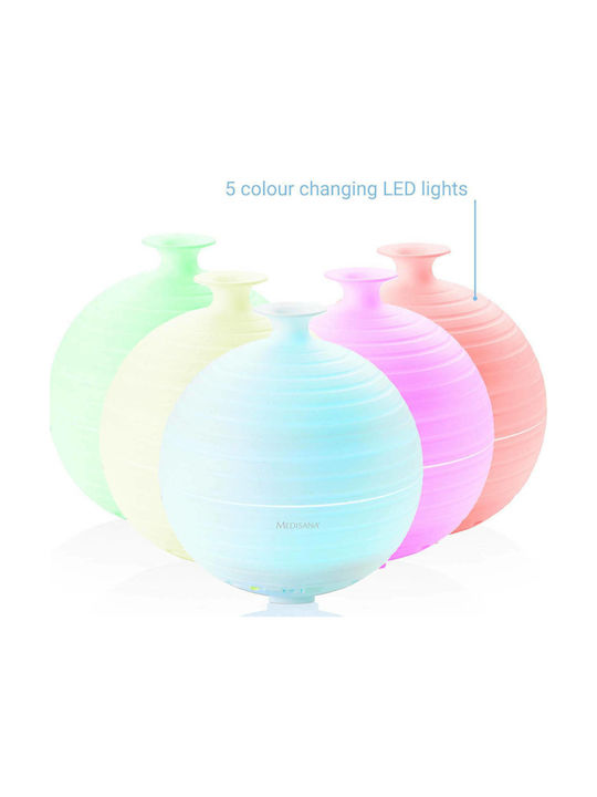 Medisana LED Aromatherapie-Diffusor Ultraschall mit Timer Weiß 300ml 60082