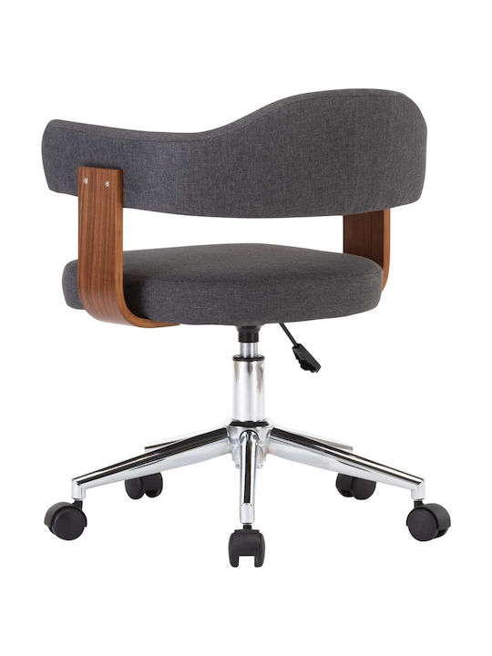 Swivel Visitor Armchair with Wheels Γκρι 49.5x51.5x94cm 4pcs