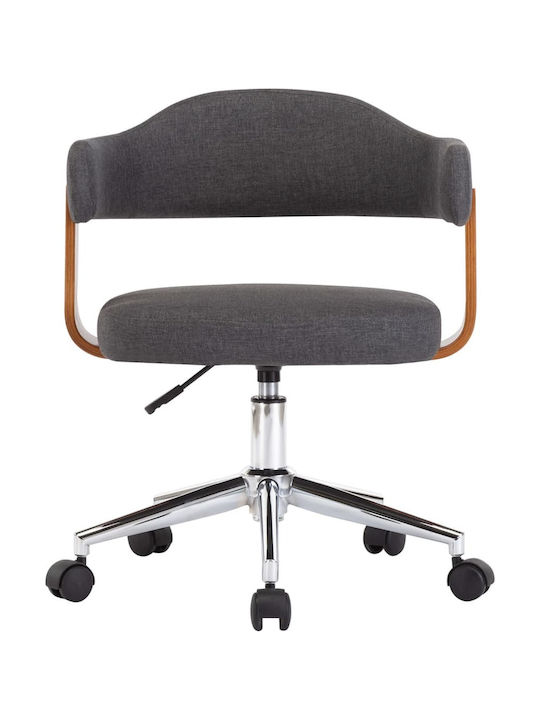 Swivel Visitor Armchair with Wheels Γκρι 49.5x51.5x94cm 4pcs
