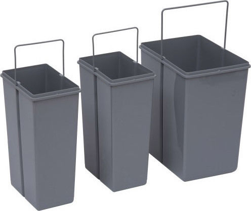 HomCom Πλαστικός Κάδος Ανακύκλωσης 3x15lt Γκρι