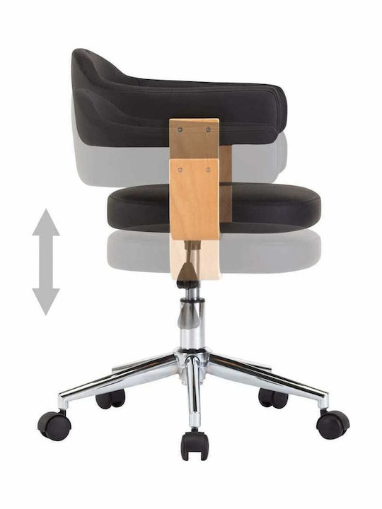 Sessel mit Armlehnen & Rollen Black 49.5x51.5x94cm 1Stück