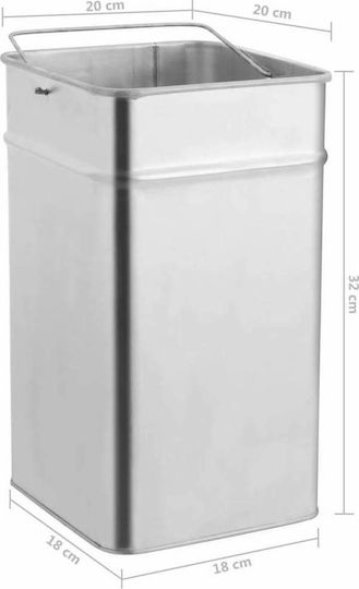 vidaXL Metallic Waste Bin 36lt Black