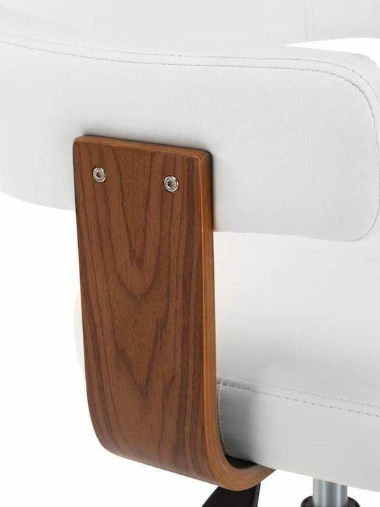 Swivel Visitor Armchair with Wheels Λευκό 49.5x51.5x94cm 2pcs