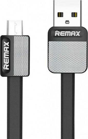 Remax Flat USB to Lightning Cable Μαύρο 1m (Platinum)