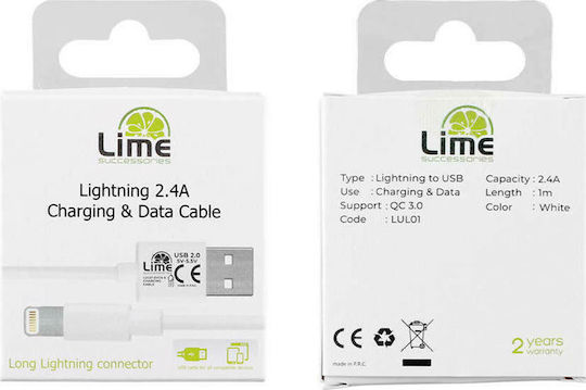 Volte-Tel Lime L01 USB-A zu Lightning Kabel Weiß 1m (8215346)
