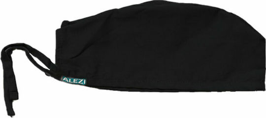 Alezi Unisex Black Surgical Cap Cotton and Polyester