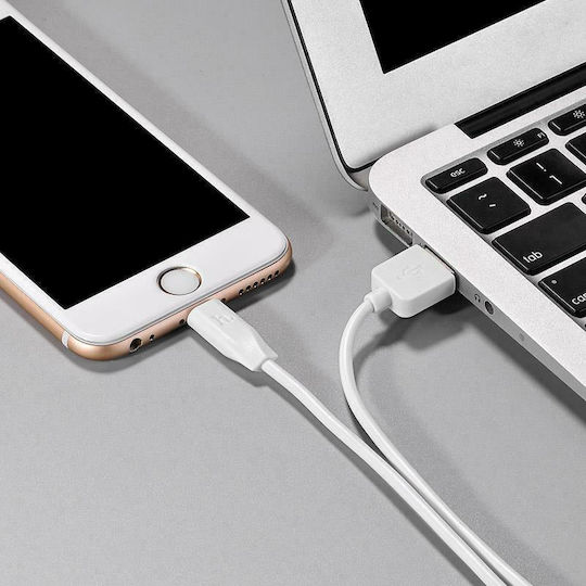 Hoco Regular USB to Lightning Cable Λευκό 1m (X1)