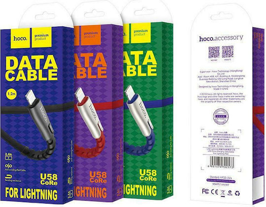 Hoco Flat USB to Lightning Cable Μαύρο 1.2m (U58 Core)