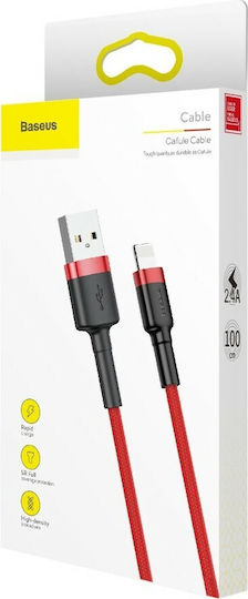 Baseus Cafule Braided USB to Lightning Cable Κόκκινο 1m (CALKLF-B09)