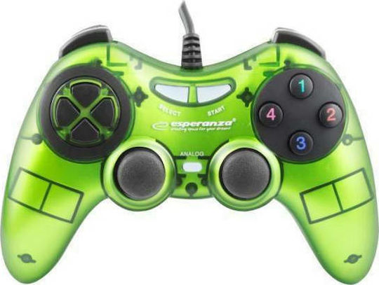 Esperanza Fighter Verkabelt Gamepad für PC Green