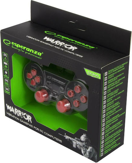 Esperanza Warrior Wired Gamepad for PC Black/Red