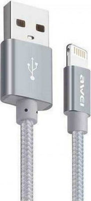 Awei CL-988 Geflochten USB-A zu Lightning Kabel Gray 0.3m