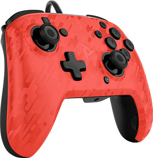 PDP Faceoff Deluxe+ Wired Gamepad for Switch Red Camo