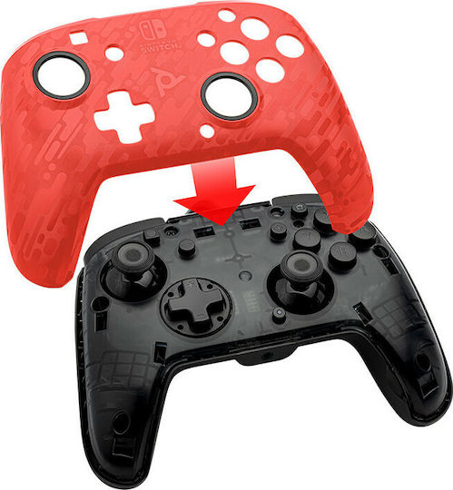 PDP Faceoff Deluxe+ Wired Gamepad for Switch Red Camo