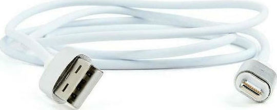 Cablexpert Magnetic / Regular USB to Lightning Cable Λευκό 1m (CC-USB2-AMLMM-1M)