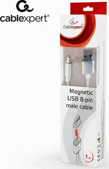 Cablexpert Magnetic / Regular USB to Lightning Cable Λευκό 1m (CC-USB2-AMLMM-1M)