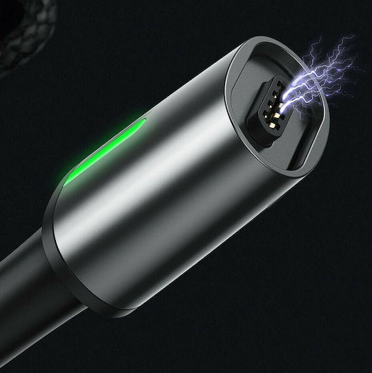 Baseus Zinc Braided / Magnetic USB to Lightning Cable Μαύρο 2m (CALXC-B01)