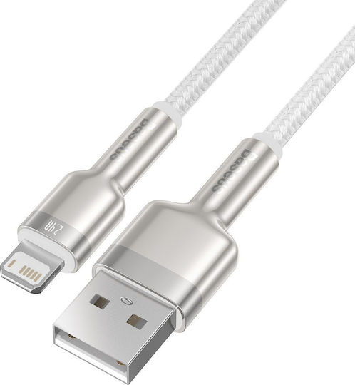 Baseus Cafule Series Плетена USB-A към Lightning кабел Бял 1м (CALJK-A02)